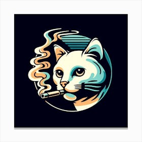 Cat Smoking A Cigarette 1 Canvas Print
