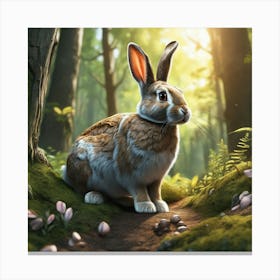 Rabbit In The Forest 93 Canvas Print