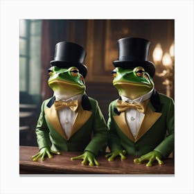 Silly Animals Series Frogs 1 Canvas Print