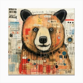 Abstract Bear 3 Canvas Print