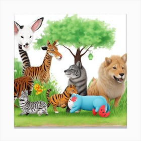 Zoo Animals Canvas Print