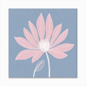 A White And Pink Flower In Minimalist Style Square Composition 738 Canvas Print