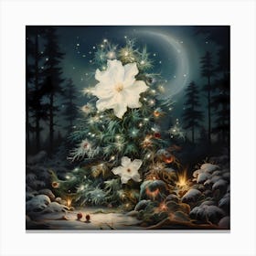 Oil-Glow Yuletide Blossoms Canvas Print