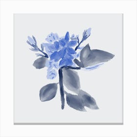 Blue Abstract Watercolor Flowers 4 Canvas Print