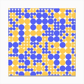 Blue And Yellow Dots 2 Canvas Print