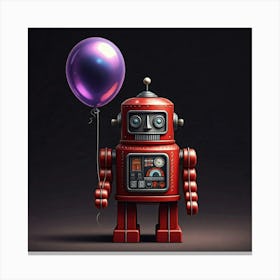 Robot With A Balloon Canvas Print