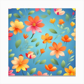 Seamless Floral Pattern Canvas Print