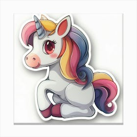 Unicorn Sticker 128 Canvas Print