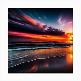 Sunset On The Beach 909 Canvas Print