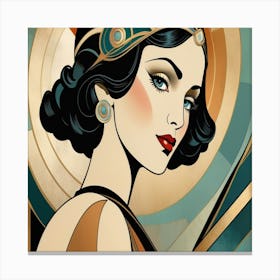 Art Deco Woman portrait Canvas Print