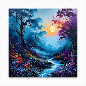 'Sunset In The Forest' Canvas Print