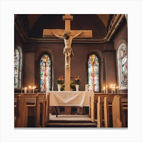 Crucifix In A Church 2 Canvas Print