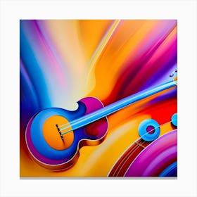 Abstract Guitar Painting Canvas Print