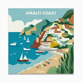 Amalfi Coast Matisse Style Italy 3 Canvas Print