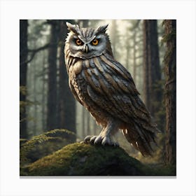 Owl In The Forest 115 Canvas Print