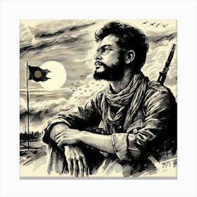 971 Bangladeshi freedom fighter. (Man With A Gun) Canvas Print