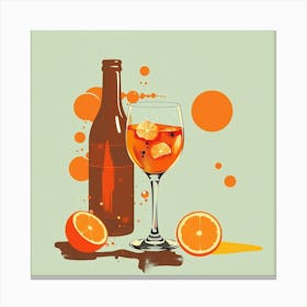 Glass Of Wine And Oranges Canvas Print