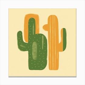 Rizwanakhan Simple Abstract Cactus Non Uniform Shapes Petrol 23 Canvas Print