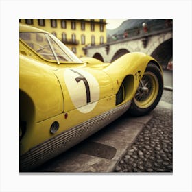 Yellow Racing Car Canvas Print