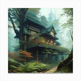 Tree House In The Forest 4 Canvas Print