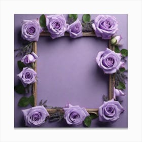 Purple Roses Frame 3 Canvas Print