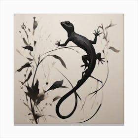 The silhouette of a lizard Canvas Print