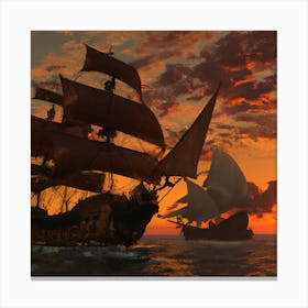 Pirate Battle Canvas Print