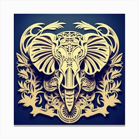 Amazing Paper cutting art works of Elegance Elephant Print Canvas Print