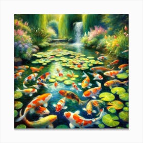 Koi Fish Pond 1 Canvas Print