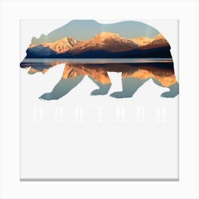 Montana Bear With Glacier National Park Lake Image Souvenir Canvas Print