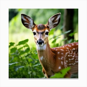 Fawn In The Forest Canvas Print