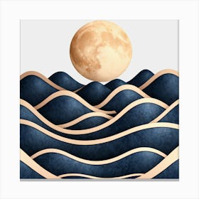 Moon And Waves 31 Canvas Print