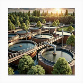 Water Treatment Plant Canvas Print