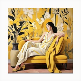 Matisse Expression Serenity Yellow Art Print 2 Canvas Print