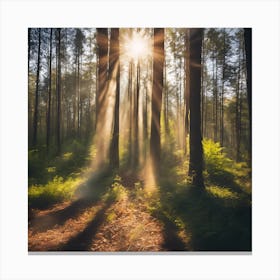 Sunrise In The Forest Canvas Print