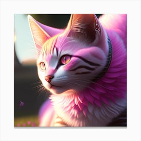 Pink Cat 3 Canvas Print