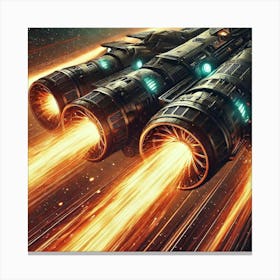 Emberstrike Interceptor Engines Flame Bursts Canvas Print