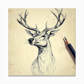 Deer Head 4 Canvas Print