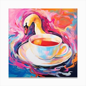 Swan In A Cup Canvas Print