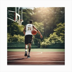 Basketball Player Dribbling 2 Canvas Print