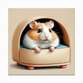 Hamster In Bed 2 Canvas Print