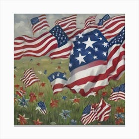 Flags in the wind Canvas Print