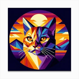 Dewy Low Poly Cat Canvas Print