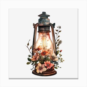 Lantern With Flowers 1 Canvas Print