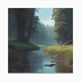 River In The Woods 31 Canvas Print