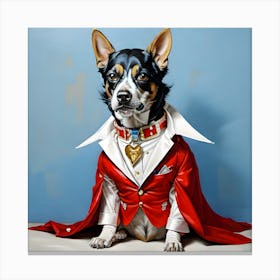 Popstar Elvis King Dog Canvas Print