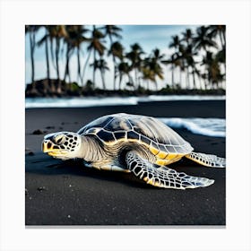 Turtle On The Beach 6 Canvas Print