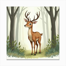 Deer In The Forest 1 Canvas Print