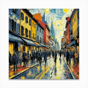 Urban Street Van Gogh Style Wall Art, Print 2 Canvas Print
