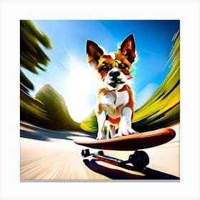 Skateboarding Dog Canvas Print